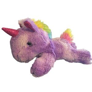 Hug &‎ Luv Rainbow Purple Unicorn Plush Stuffed Animal Toy 9.5” Long Soft Cuddly